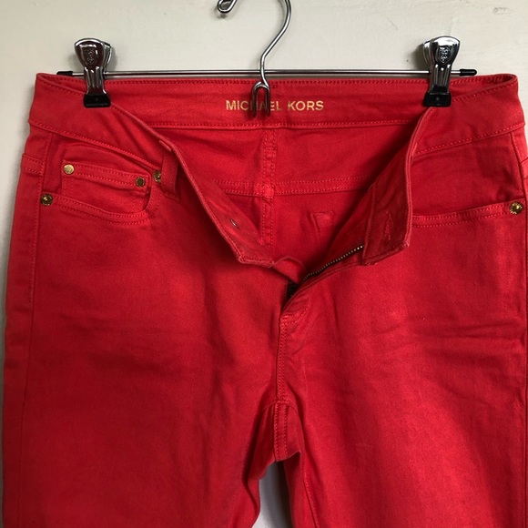 Michael Kors Izzy Skinny Jeans in Salmon - Picture 7 of 8